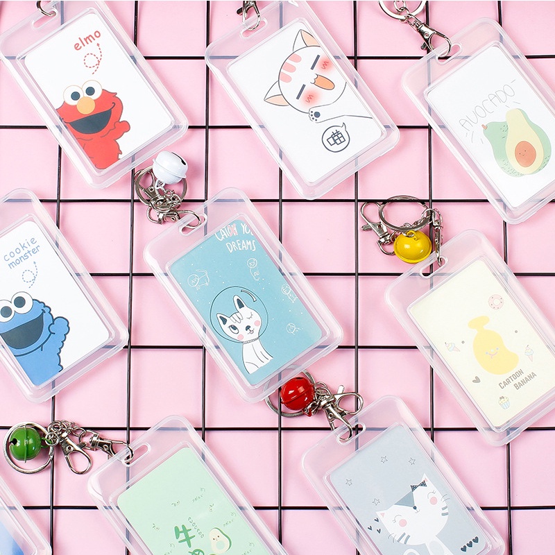 Ví Đựng Thẻ ID / Thẻ ID Trong Suốt Kèm Móc Khóa Tiện Dụng Cho Học Sinh / Văn Phòng