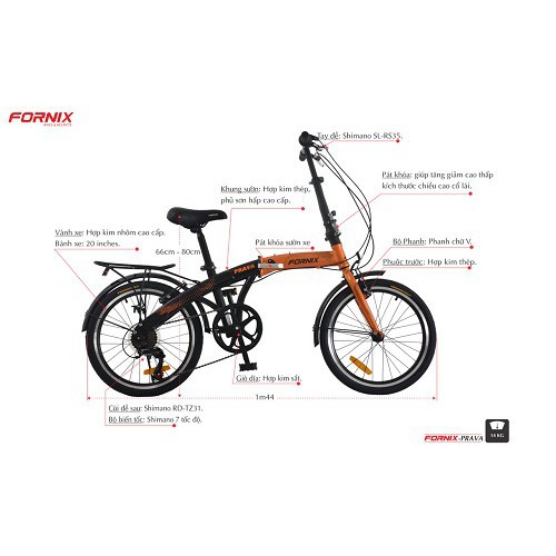 Xe đạp gấp thể thao Fornix Prava - LHệ Gian Hàng để nhận KM Ạ