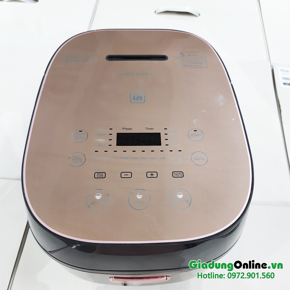 Nồi Cơm Điện Cao Iần IH Digital Rice Cooker Lock&lock EJR546 1.5 Lít - Hàng chính hãng