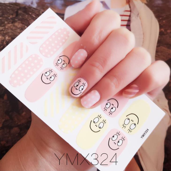 Bộ dán móng tay không thấm nước 14 móng nail sticker 325 327