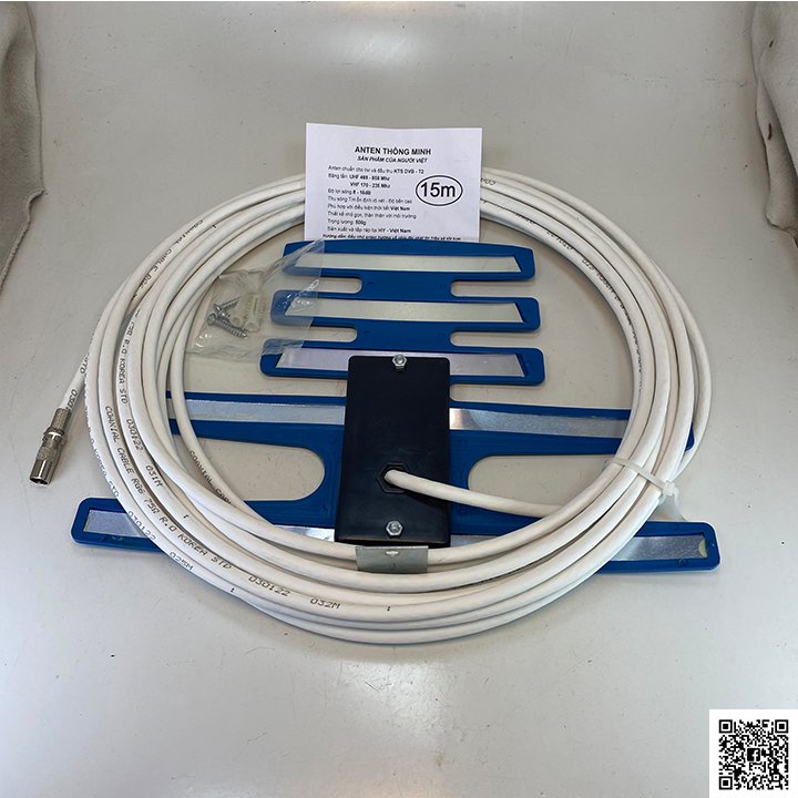 Anten xanh thông minh DVB-T2 dùng cho tivi và đầu KTS kèm 15m dây mới,hàng chuẩn Phuzinshop