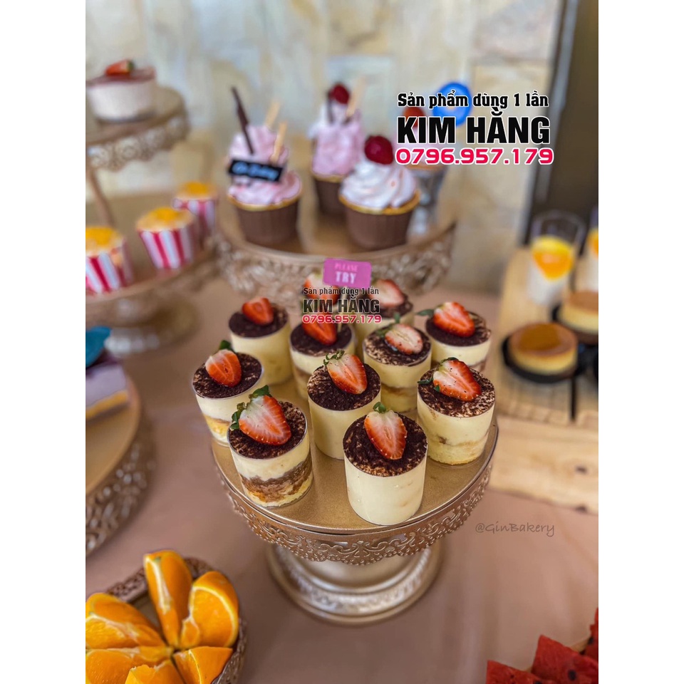 Set 20 ly mica tròn GD2017 đựng bánh lạnh tirsmisu , mousse, .......