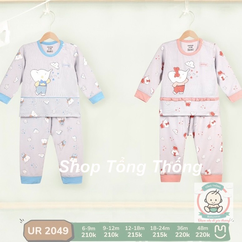 Bộ dài tay bamboo sợi tre mềm mịn in họa tiết sao nhí siêu xinh cao cấp cho bé trai bé gái Uala Rogo 2012 2023 2049 2065