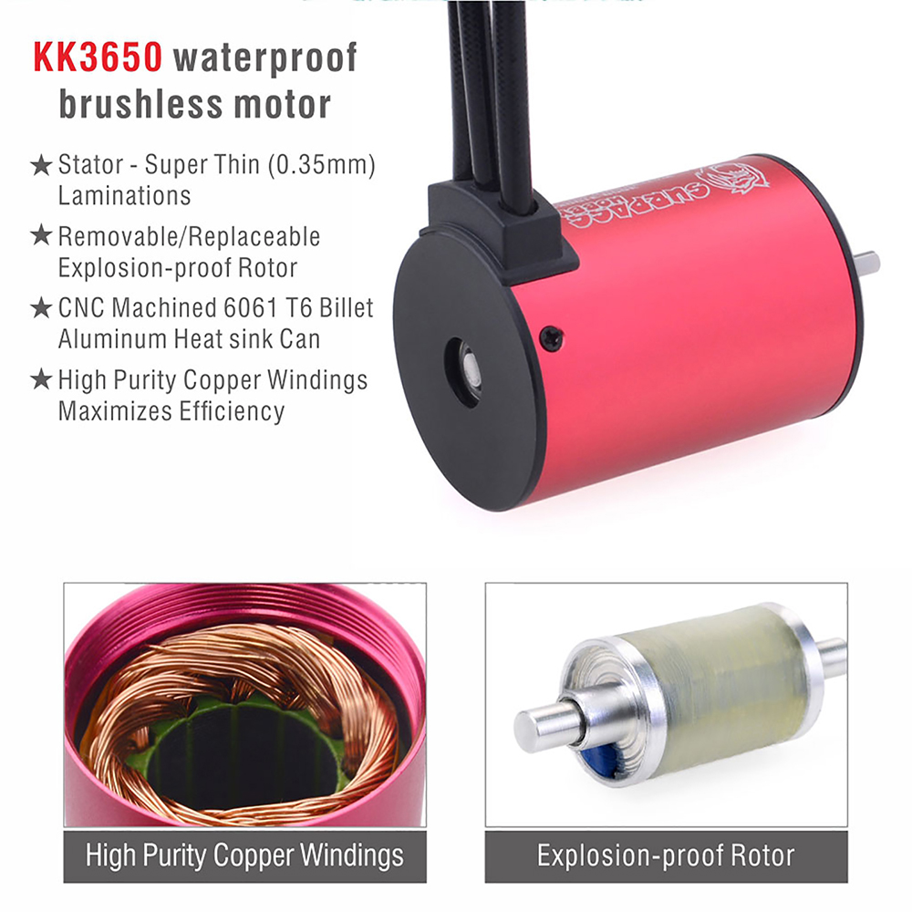 Động cơ không chổi than 3650 3.175mm cho mô hình xe RC 1:10 7700kv 5900kv 5200kv 4500kv 3600kv 3100kv