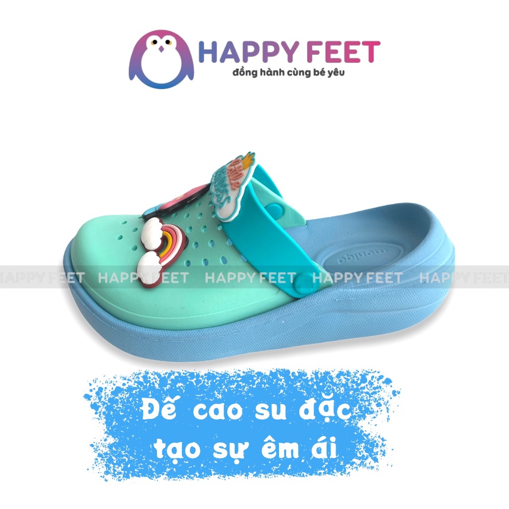 Sục trẻ em chính hãng Monobo Thái Lan siêu êm chống trơn trượt cho bé gái 4-10 tuổi- Happy Feet DN01prin