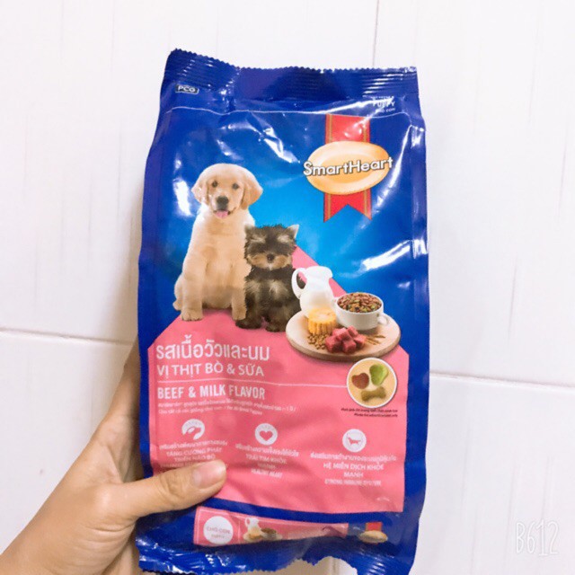 Smart Heart Puppy Thức Ăn Dành Cho Chó Con Vị Thịt Bò Và Sữa Gói 400g