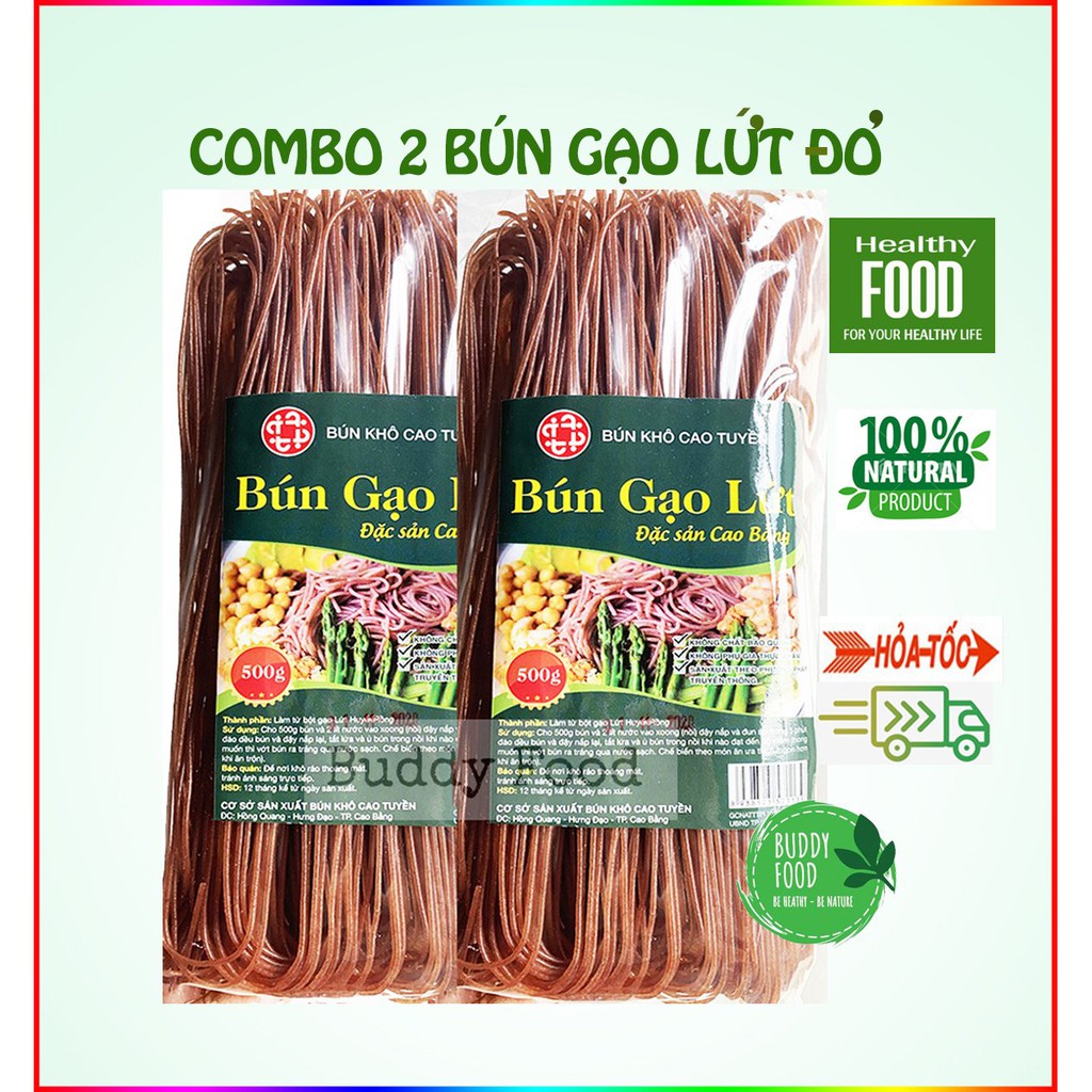 Bún Gạo Lứt Đỏ Cho Người Giảm Cân, Ăn Kiêng, Eat Clean Combo 2 Gói 500 gr