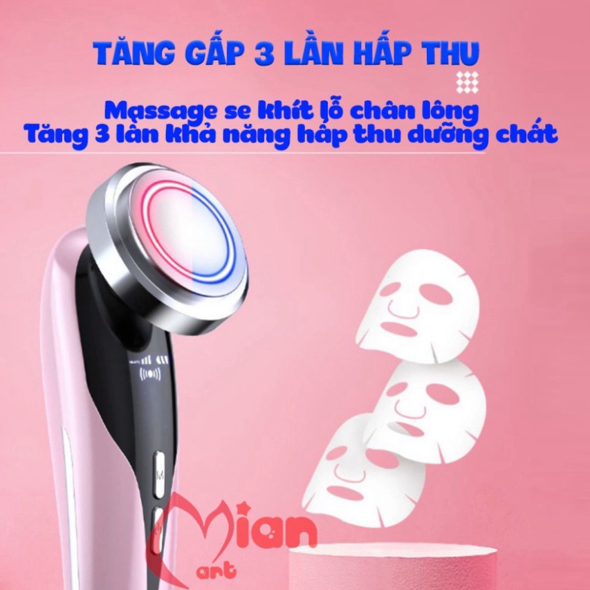 Máy massage mặt cầm tay - Dụng cụ mát xa mặt nâng cơ đẩy dưỡng chất, chăm sóc da mềm mịn trắng hồng tự nhiên