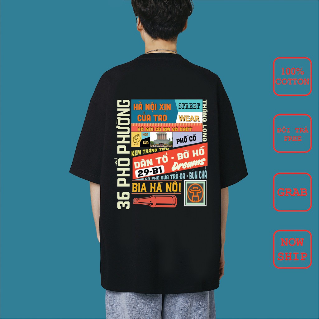 Áo Thun Tay Lỡ Hà Nội Xịn Áo Phông Cotton Nam Nữ Unisex - In Hình Local Brand Streetwear Oversize Form Rộng AQ15 | WebRaoVat - webraovat.net.vn