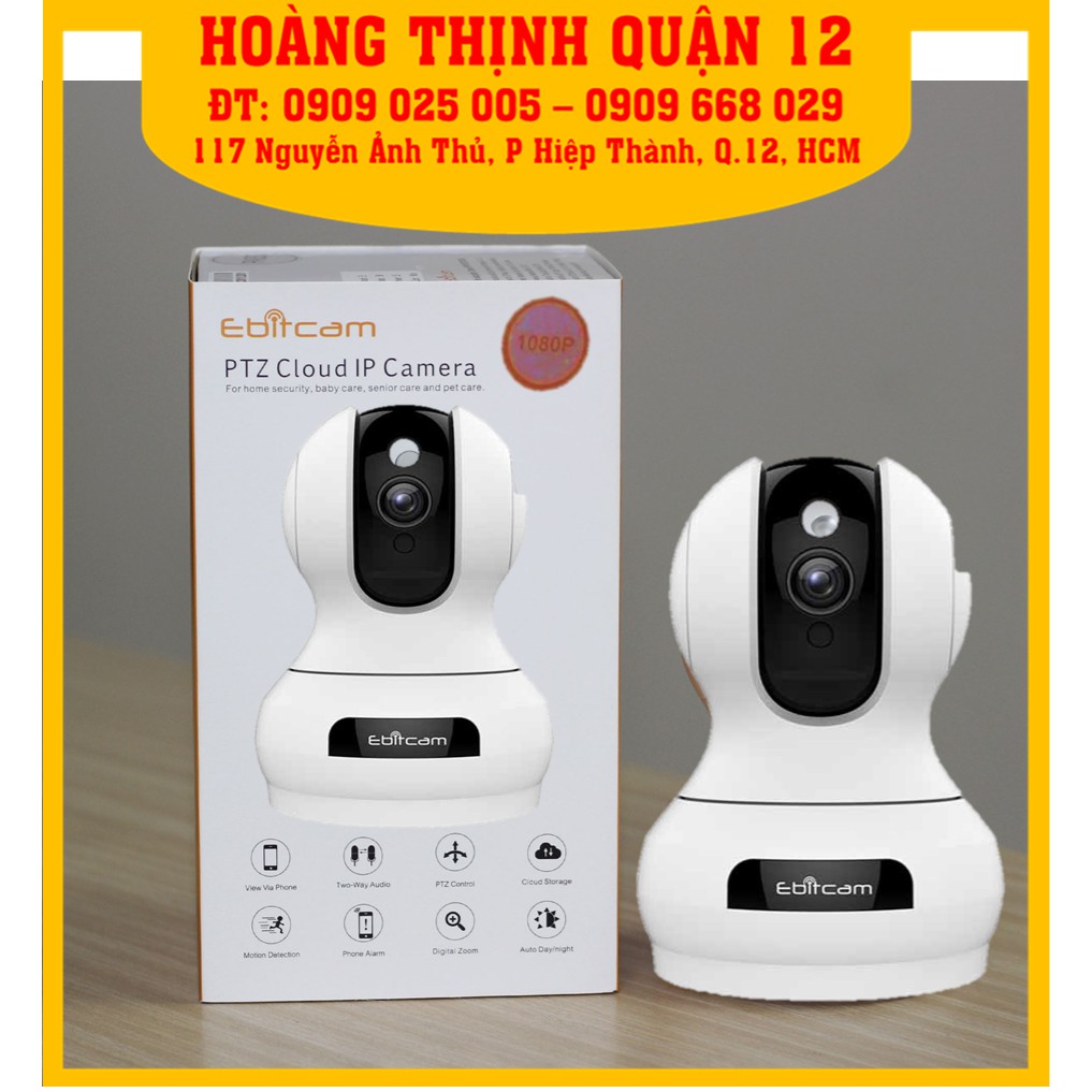 [Chính Hãng] Camera wifi quay quét Ebitcam E3 (2MP) Xoay 360/ Đàm thoại 2 chiều/ Hồng ngoại về đêm 1080P