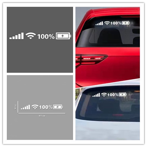 Miếng Dán Trang Trí Xe Hơi Hình Pin WiFi Ngộ Nghĩnh Chống Thấm Nước