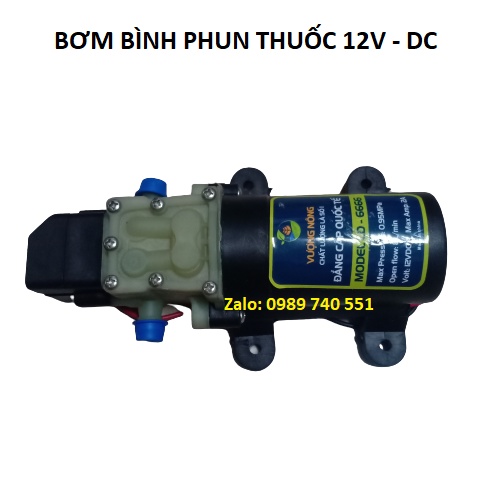 Bơm tăng áp mini 12V phun sương, phun thuốc - không kèm nguồn