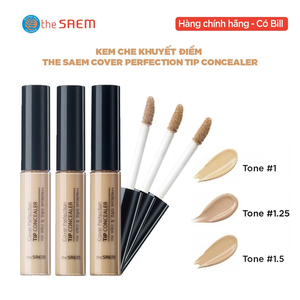 Kem che khuyết điểm The Saem Cover Perfection Tip Concealer (6.5g)