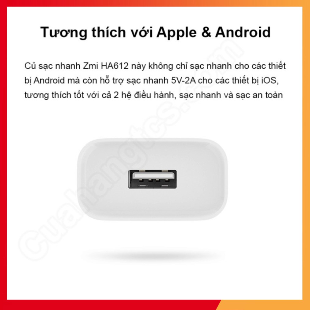 Củ sạc nhanh 18W Zmi xiaomi HA612 Cốc sạc nhanh Xiaomi