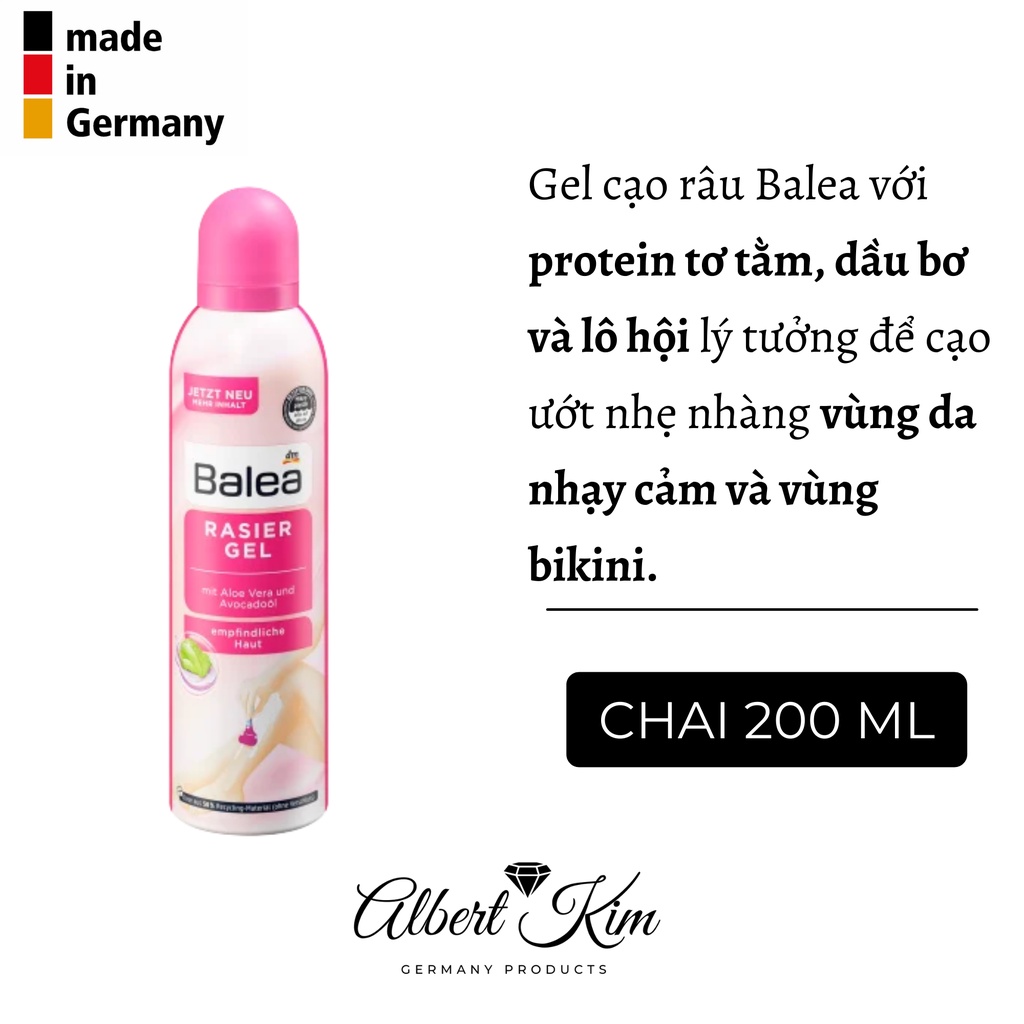 [ Hàng Đức ] Bọt, gel cạo lông nội địa Đức - Balea