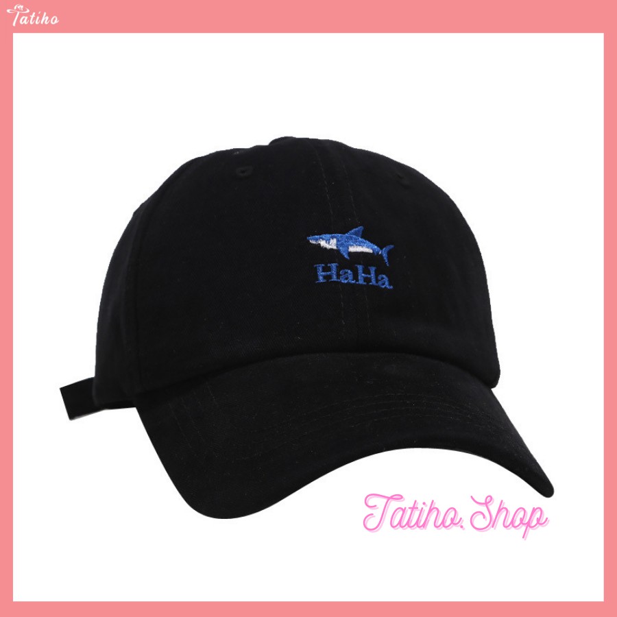 [Hàng Xịn,Giá Tốt] Mũ Lưỡi Trai (Nón Kết) Unisex Thiêu Logo Cá Mập HAHA - Chất Liệu Cotton - Mã NV022
