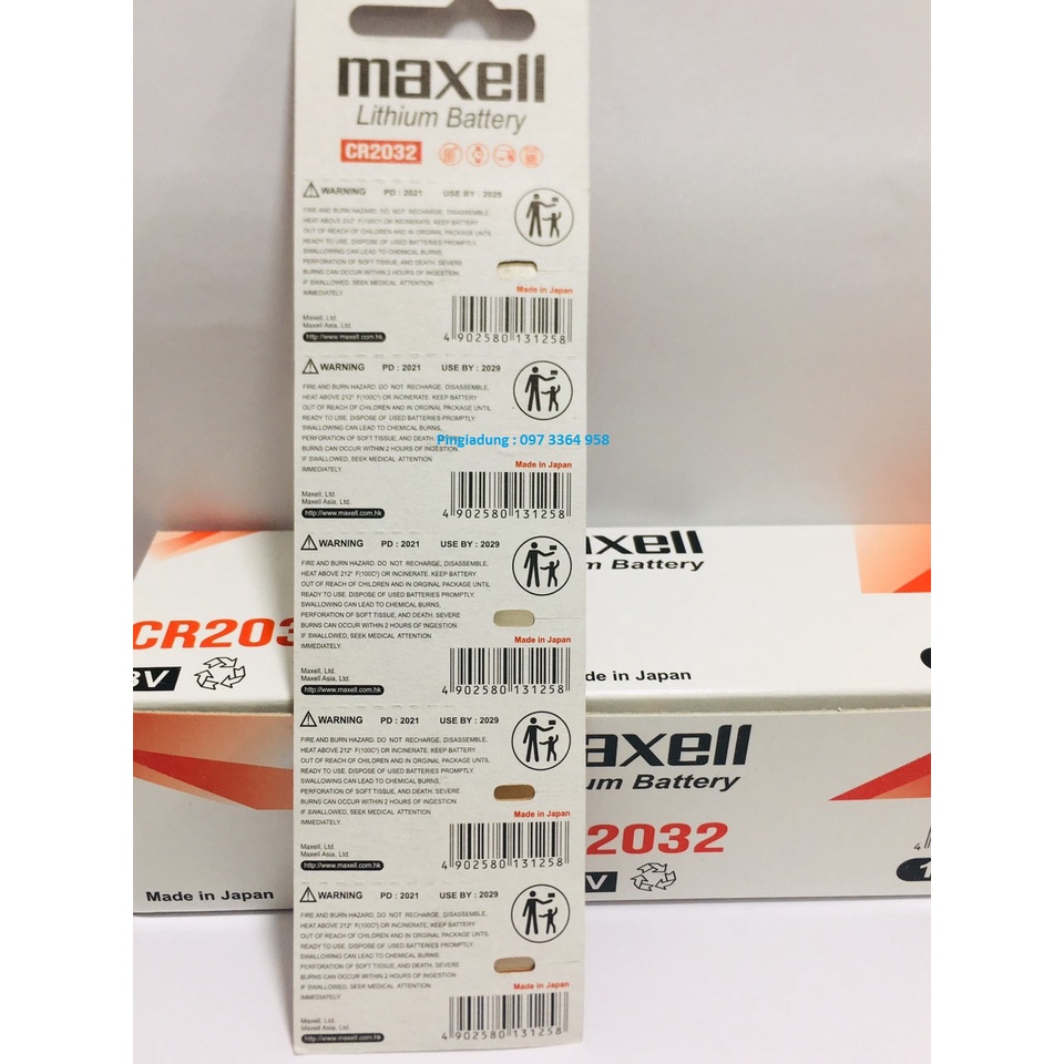 [Mã SRDEC197 giảm 50% tối đa 20k] Pin CR2032 Maxell vỉ 5 viên Made in Japan