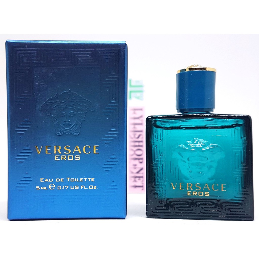 Nước hoa mini nam VERSACE EROS Eau de toilette chai 5 ml màu XANH chính hãng từ ý