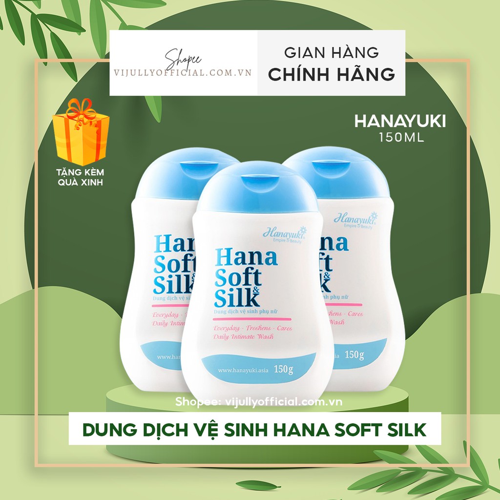 Combo 3 chai dung dịch vệ sinh phụ nữ Hana Soft Silk sạch khuẩn, thơm lâu