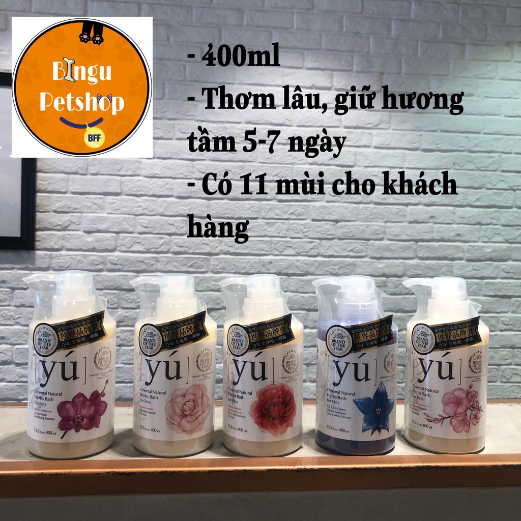 RẤT THƠM VÀ GIỮ HƯƠNG RẤT RẤT LÂU!!!! Sữa tắm cao cấp Yu cho chó mèo 400ml