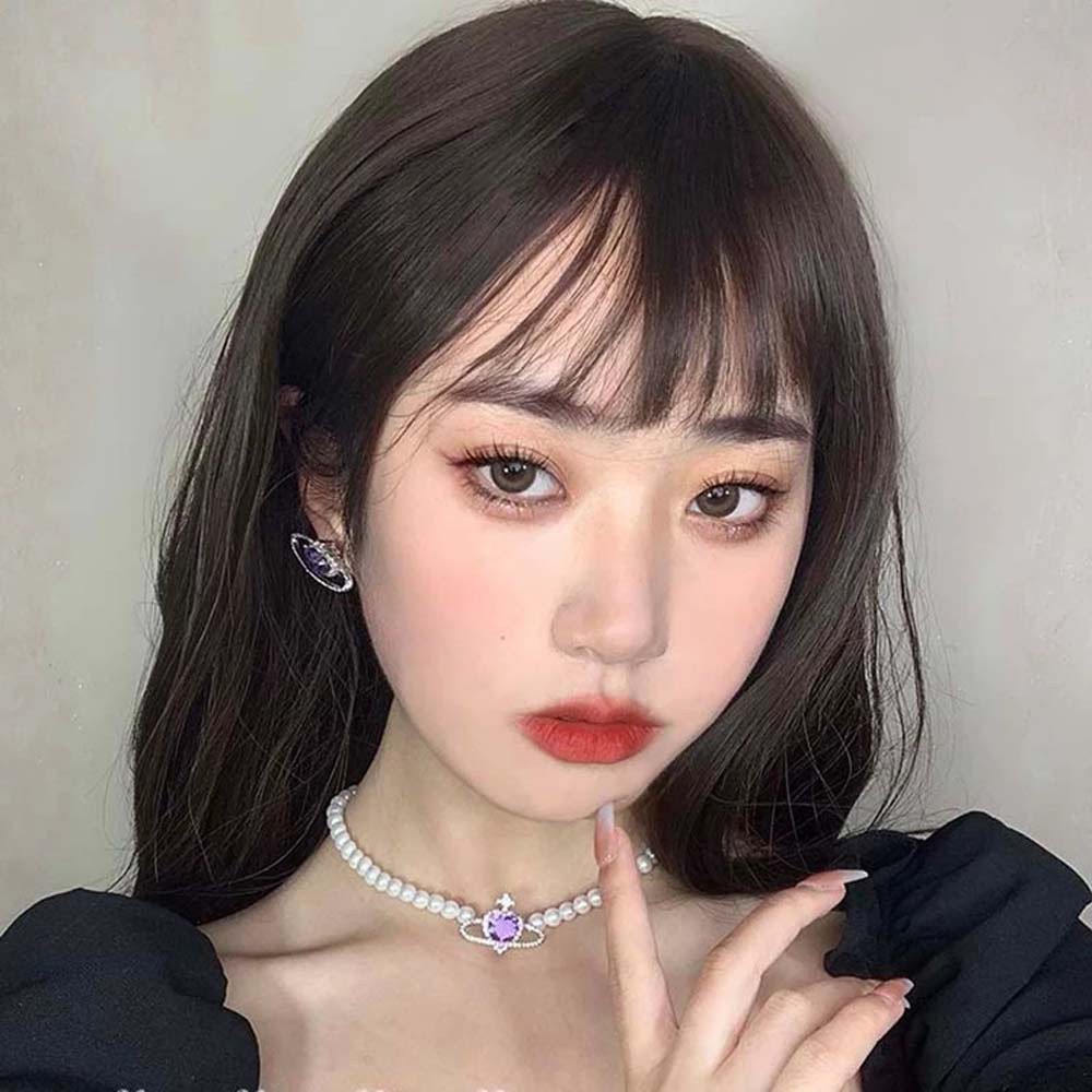 vòng cổ / Vòng Tay / Khuyên Tai Hình Trái Tim / Hành Tinh Màu Tím Thanh Lịch Thời Trang Cho Nữ