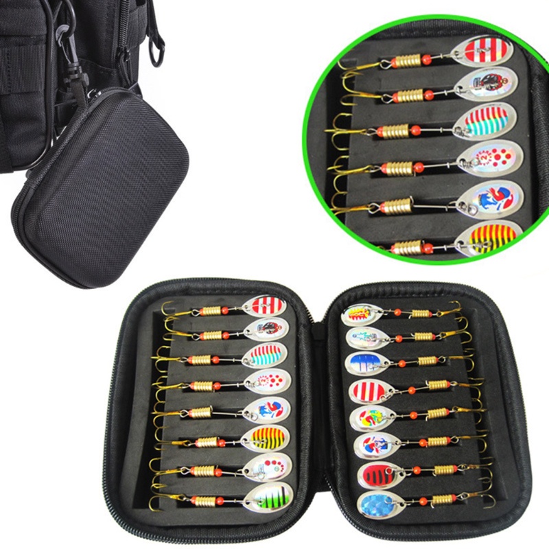 QQ Set 16 Mồi Câu Cá Giả Kèm Túi Đựng Tiện Dụng