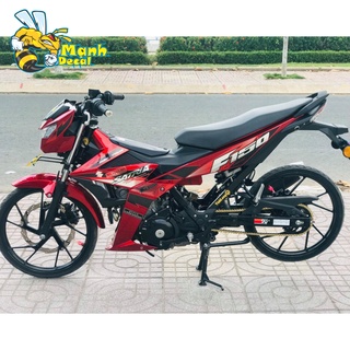 Ten rời xe satria fi chất liệu crom dán xe đỏ