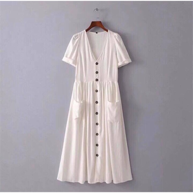 Đầm maxi cổ V