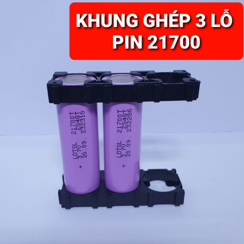 achun.vn - BỘ 2 MIẾNG - khung 3 lỗ kết hợp pin 18650/21700/26650 với lưỡi lê có thể được ghép nhiều miếng