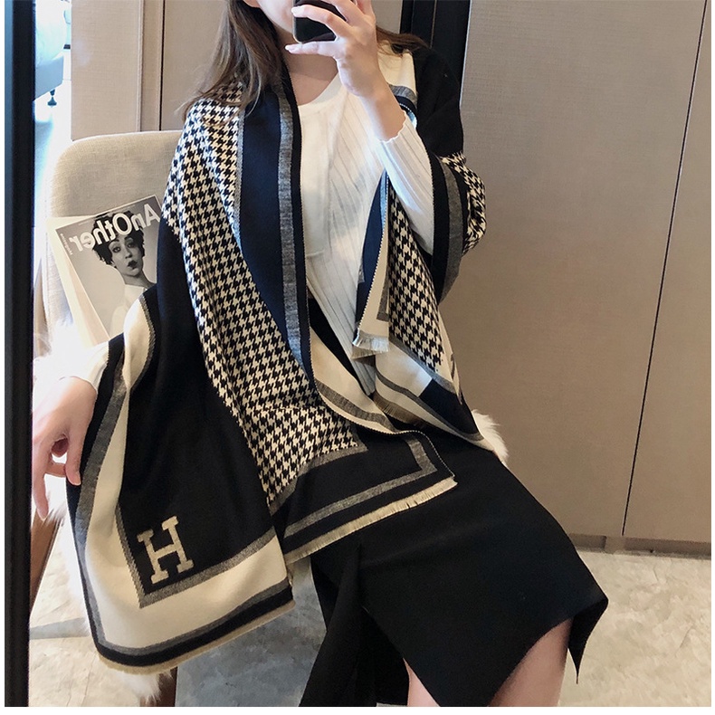 KH01 Khăn mùa đông chữ H cao cấp hàng loại 1 thời trang mẫu mới nhất 2023 190*65