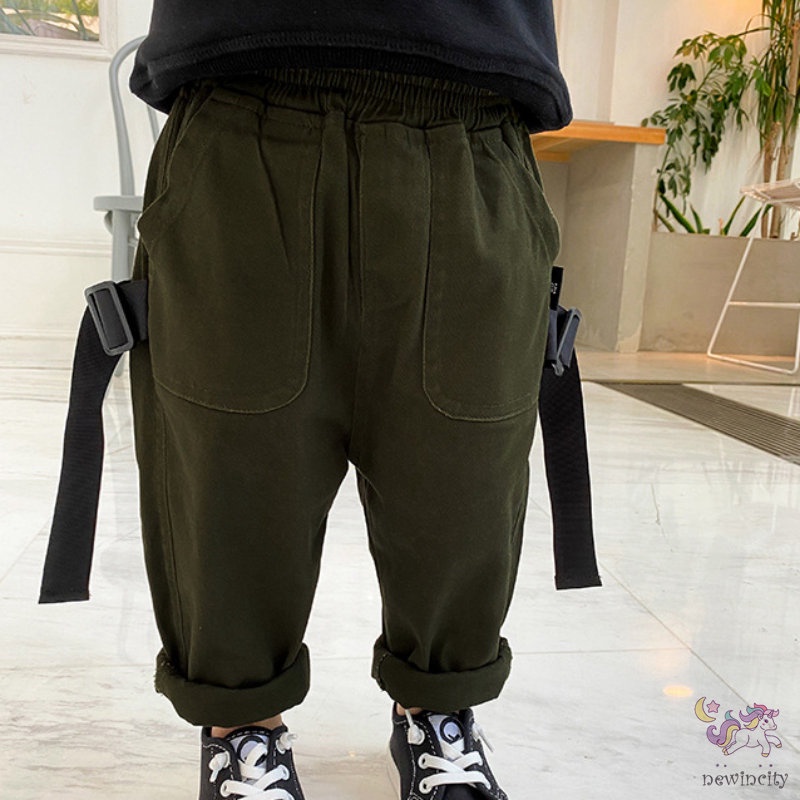 Quần dài phối túi chất liệu mềm mại phong cách thời trang hàn quốc cho bé trai