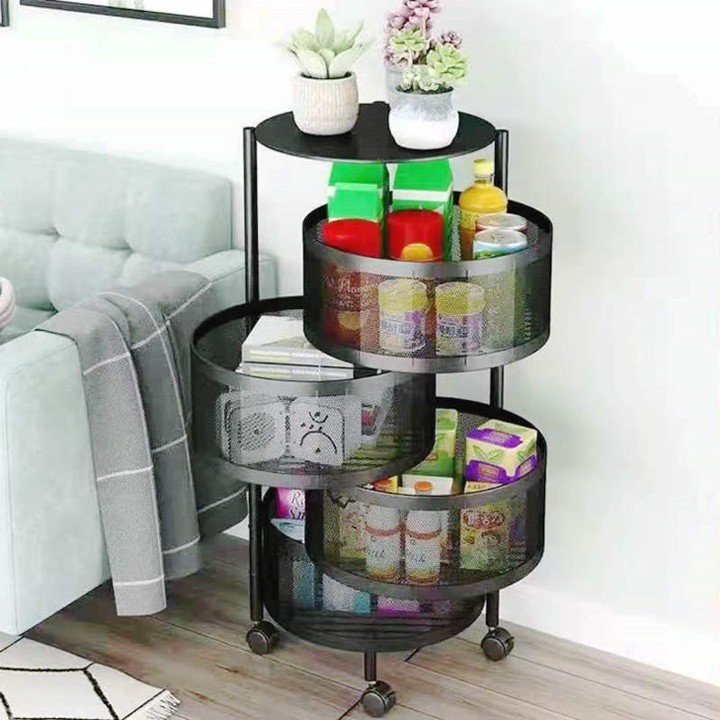 HCM Kệ Xoay Đa Năng Nhà Bếp 3,4,5 Tầng - Kệ Xoay Đa Năng Tròn Đựng Rau Củ Quả Đồ Gia Dụng