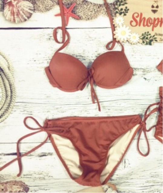 Bikini đi biển cam đất siêu sáng da- đồ bơi nữ sexy tôn dáng