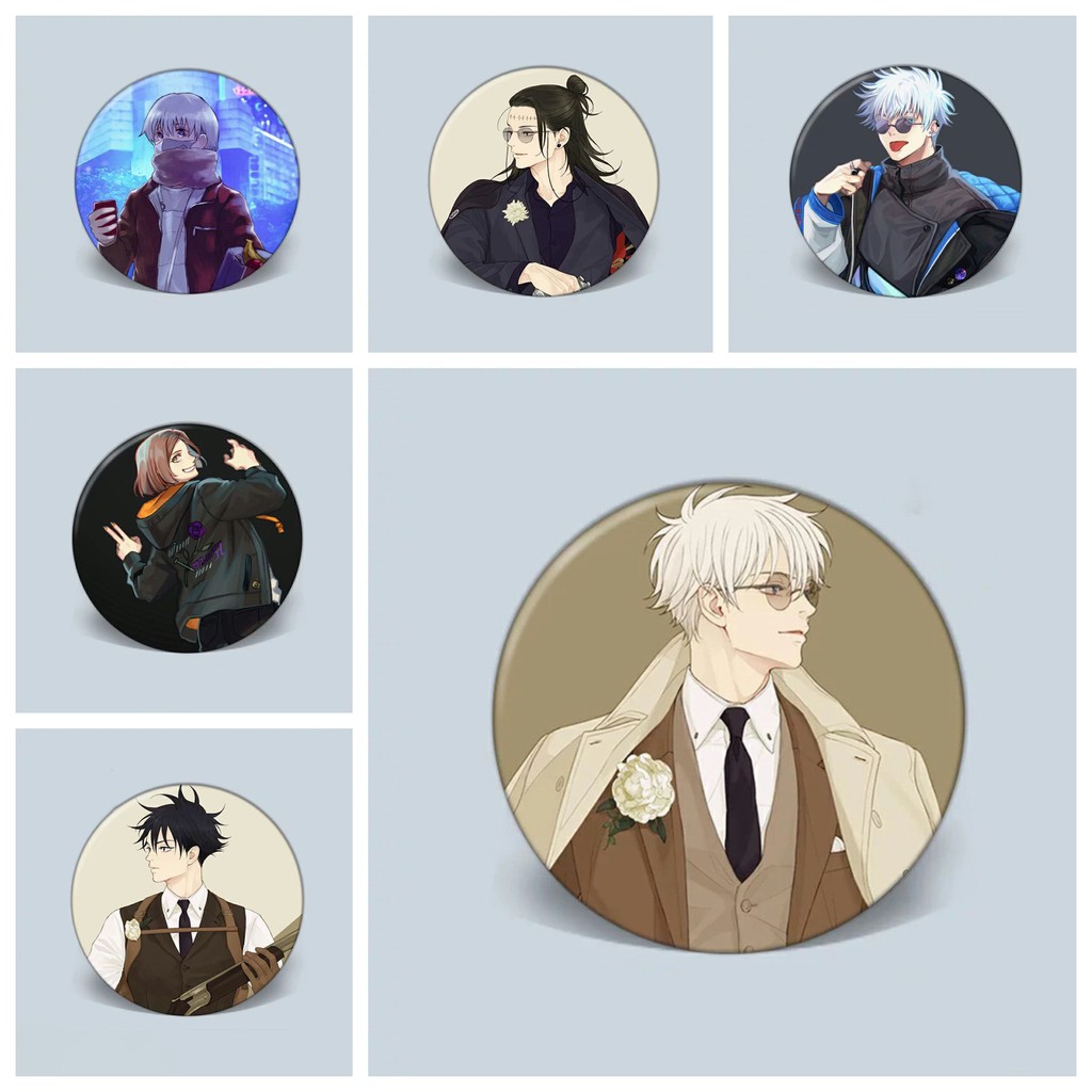 Huy hiệu IN HÌNH Jujutsu Kaisen Chú thuật hồi chiến anime chibi dễ thương tiện lợi