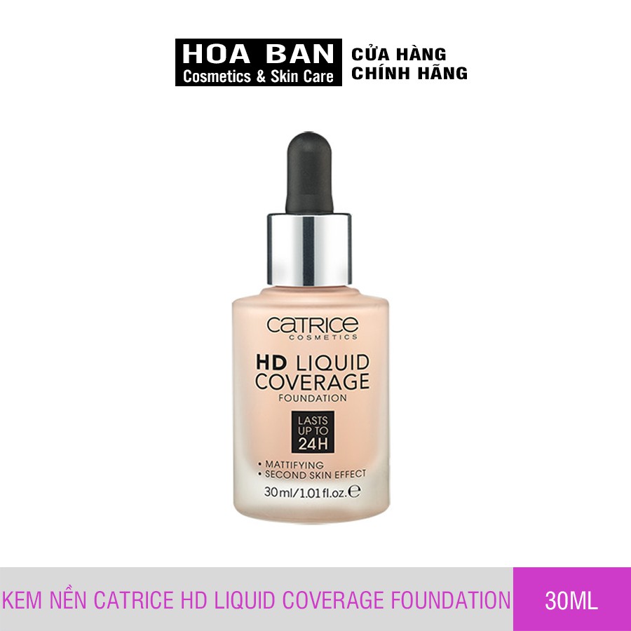 Kem nền kiềm dầu Catrice HD 24h Liquid Coverage Foundation che phủ tốt đủ tone | BigBuy360 - bigbuy360.vn