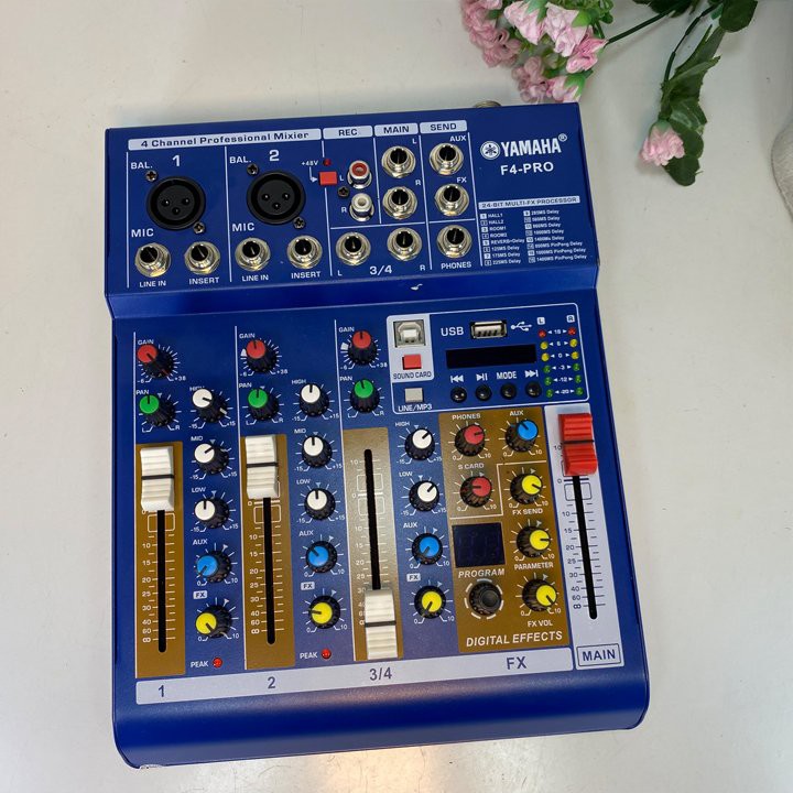 Bộ trộn âm thanh Mixer YAMAHA F4 Pro có Bluetooth và vang số chuyên nghiệp