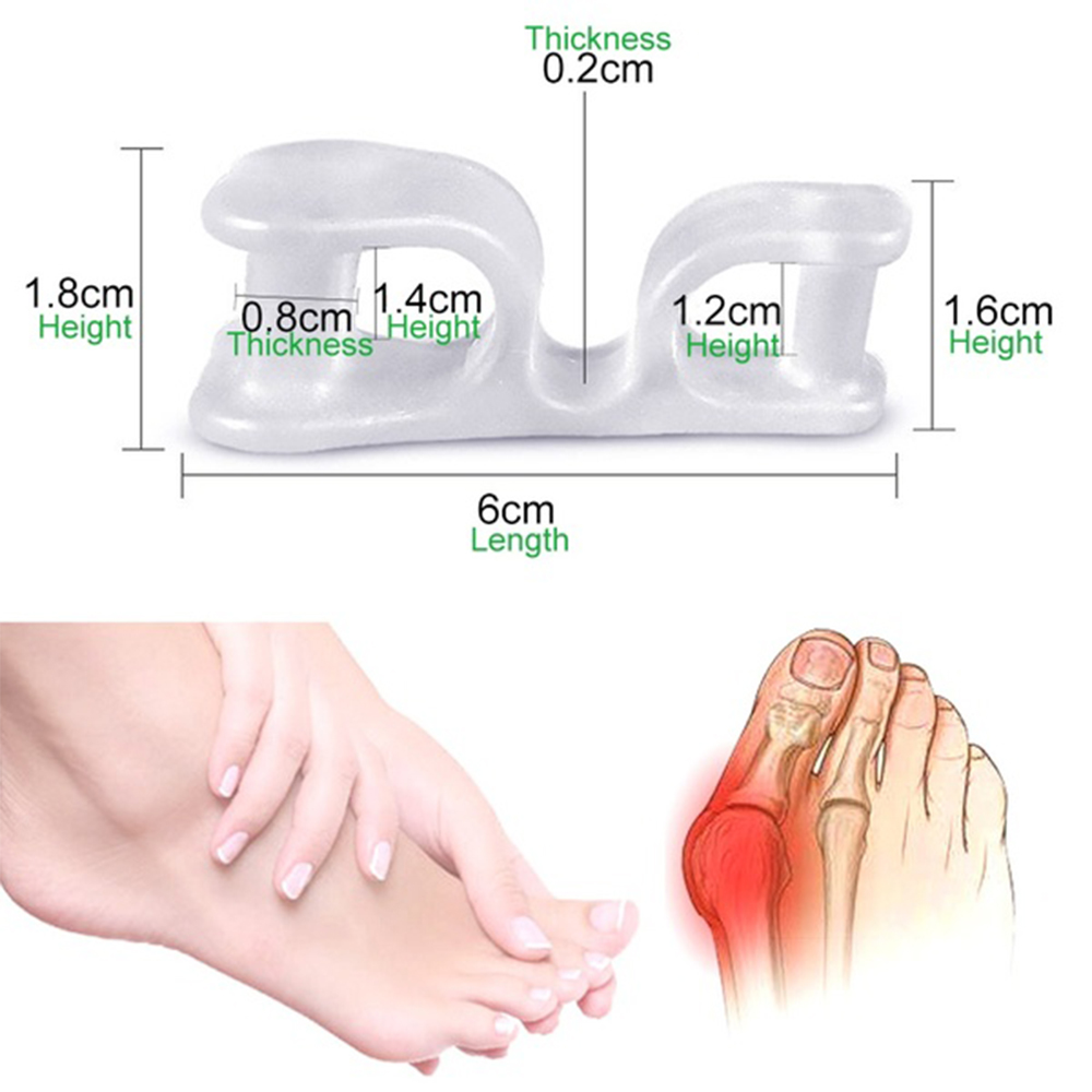 Set 2 Dụng Cụ Tách Ngón Chân Giảm Đau Co Giãn Có Thể Tái Sử Dụng