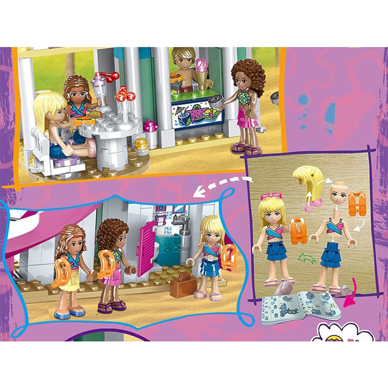 [Hàng chuẩn công ty SX] Đồ chơi xếp hình lego friends mô hình Heartlake City Resort Bela Công viên nước SX3018