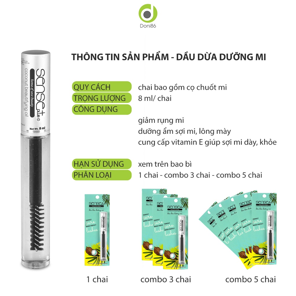 Dầu dừa dưỡng mi Sense Plus kèm mascra chuốt mi cong_Doni86_SP_004