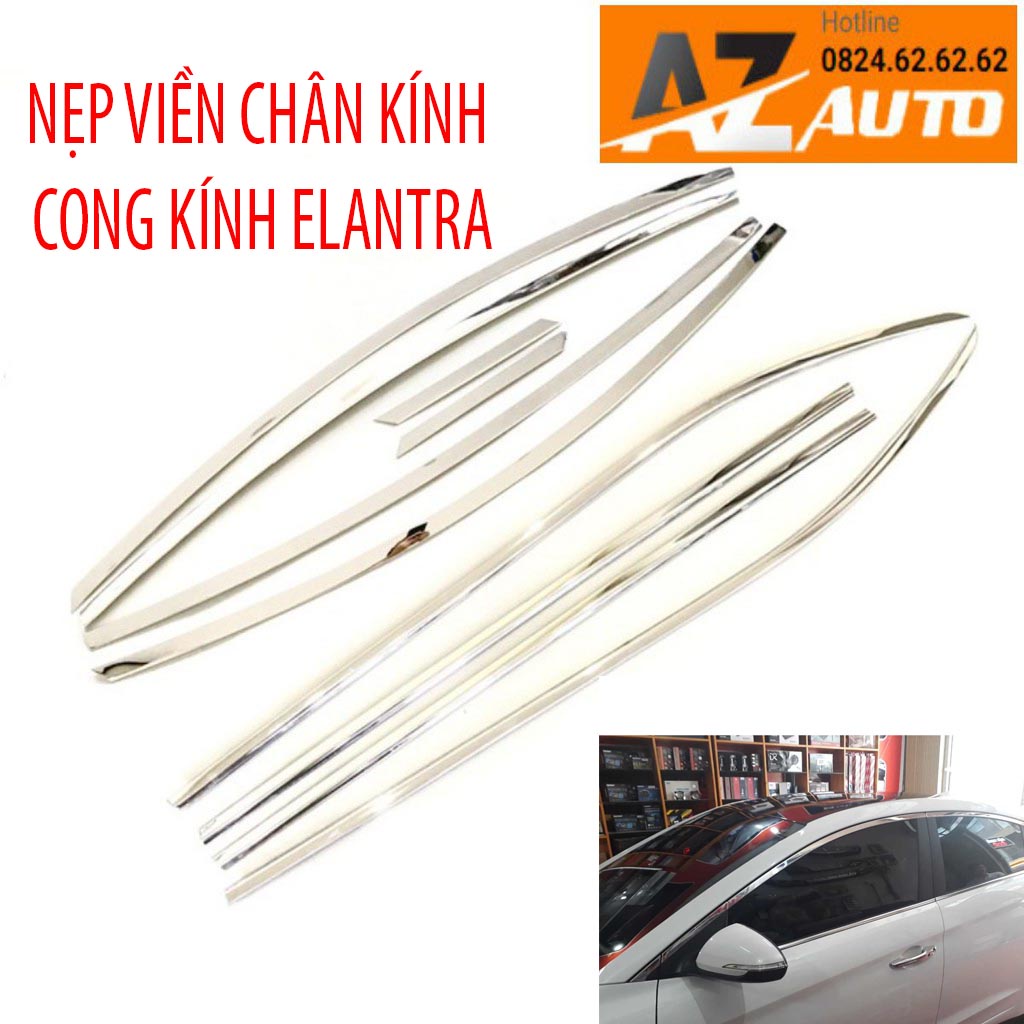 Bộ Ốp, Nẹp viền cong, chân kính Hyundai Elantra 2016-2022 (hàng cao cấp)