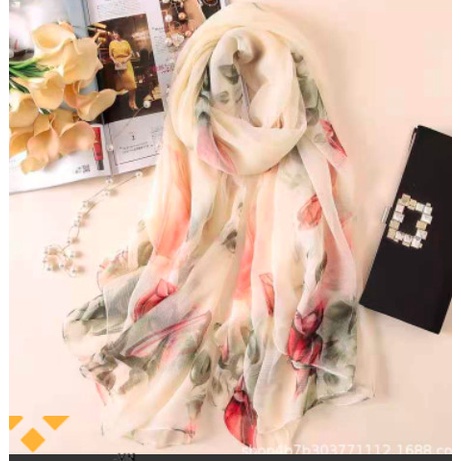 Khăn choàng lụa Hàn Châu mềm mịn dài 175cm rộng 90 nhiều mẫu 2022