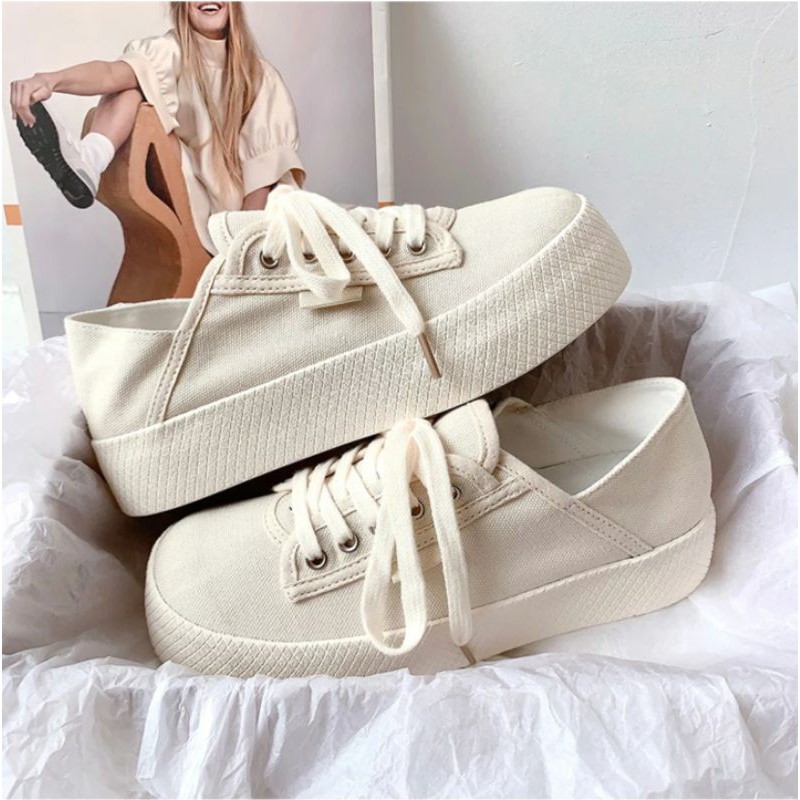 6:30PM Order Mã 006 Giày sneaker ulzzang đế cao dáng bánh mì đạp gót