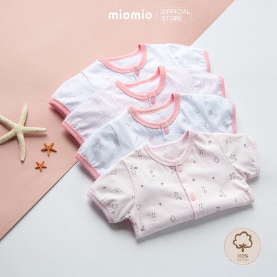 Combo 4 Áo Tay Cộc Mùa Hè Sơ Sinh MIOMIO Vải Cotton- Bé Trai,Gái (Từ 0-24 Tháng) Thiết Kế Mùa HèThoáng Mát