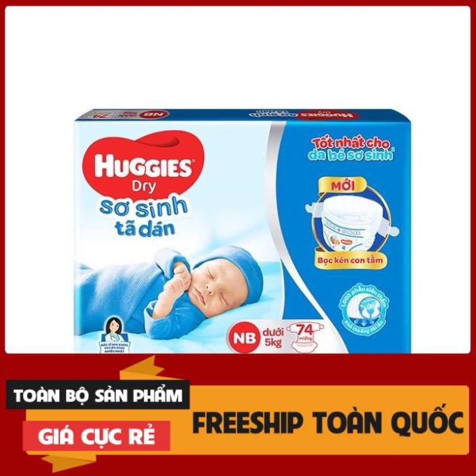 Tã dán sơ sinh Huggies mới 58-74 miếng NB58/NB74 (Cho bé dưới 5kg)