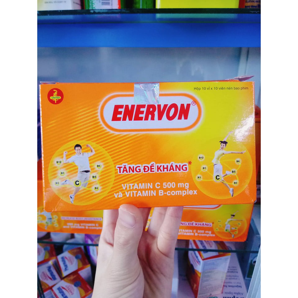 VIÊN UỐNG ENERVON C - TĂNG ĐỀ KHÁNG - BỔ SUNG VITAMIN C VÀ VITAMIN B-COMPLEX HỘP 10 VỈ- 100 VIÊN