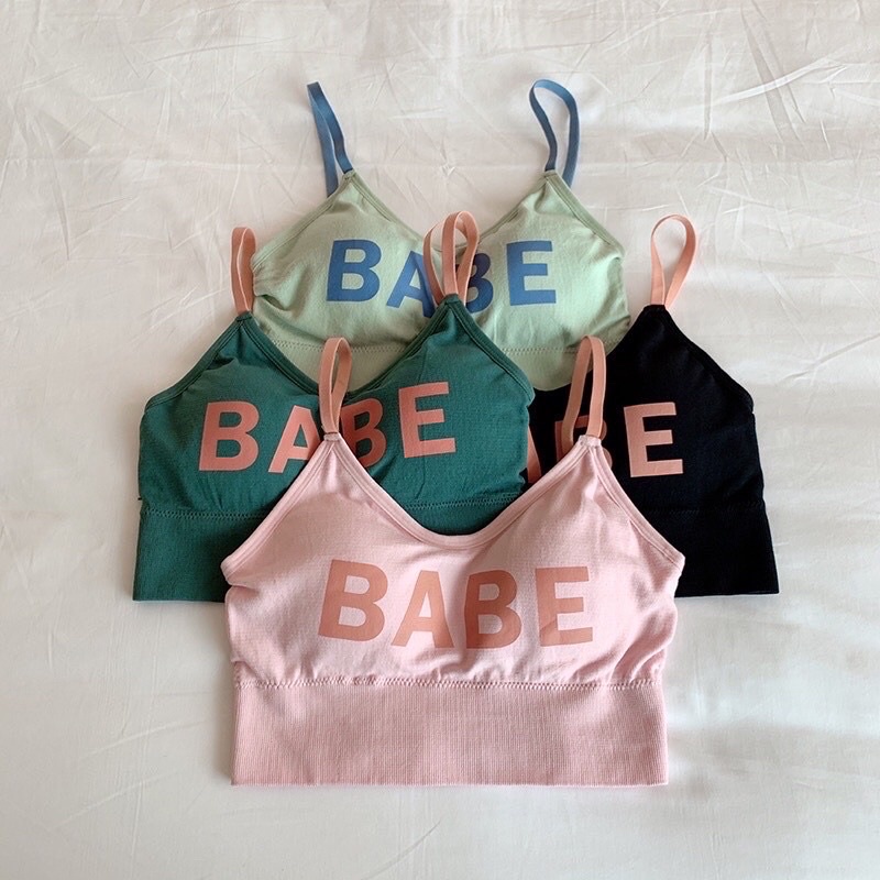 Áo Nữ Baby Cotton Chất Đẹp, Bra Nữ Chữ U Babe Siêu Cute Tập Gym, Thể Thao, Đi Biển Dạo Phố