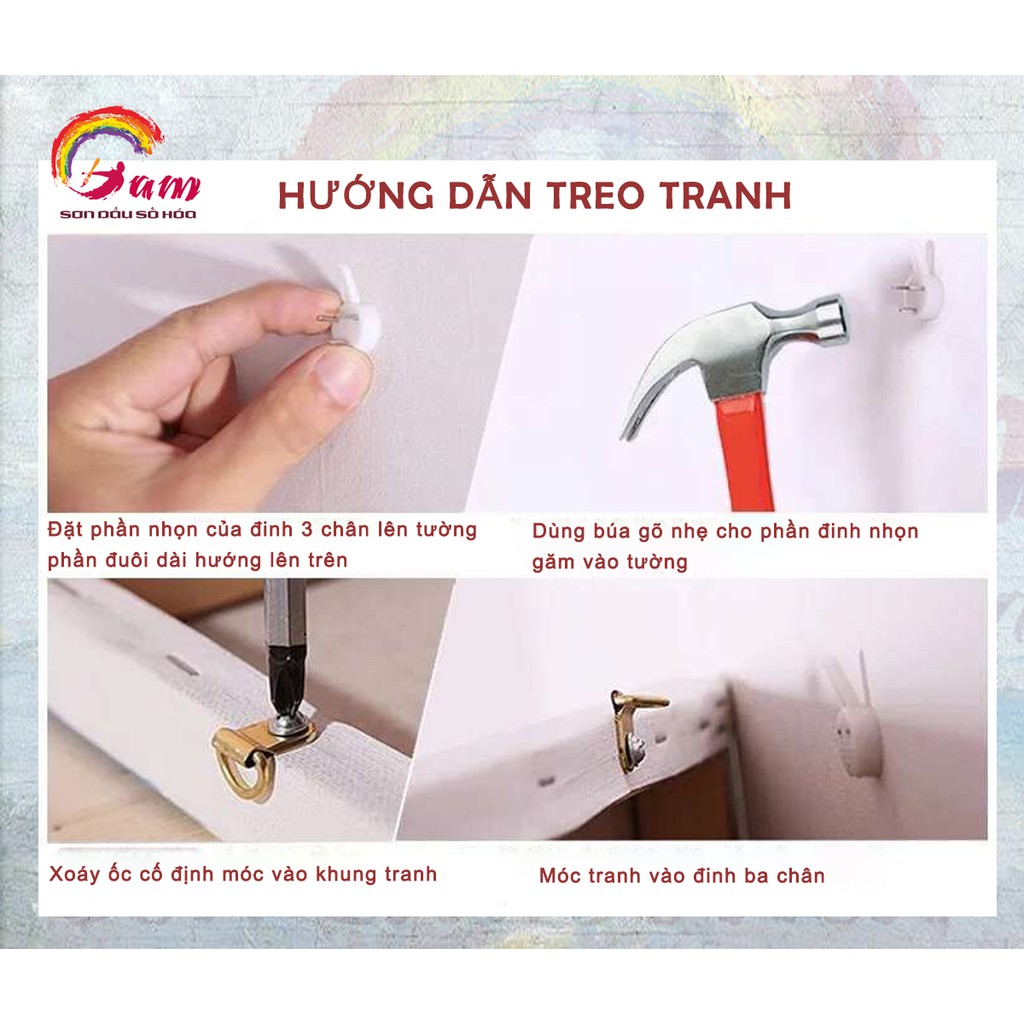 Tranh sơn dầu số hóa DIY tự tô màu về động vật - DV0383 Hoa nở chim ca