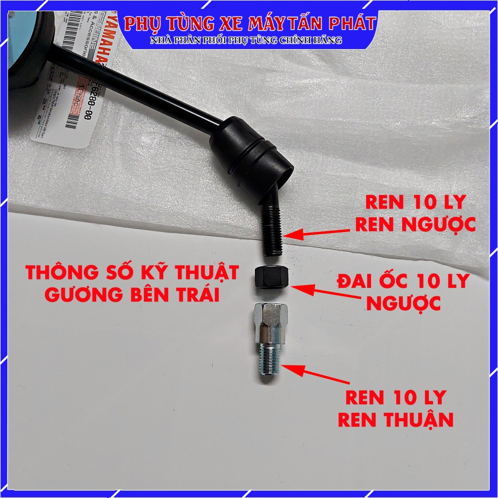 Gương Chiếu Hậu Xe Máy Zin Exciter 150-155  Ex /có Thể Gắn Sirius Jupiter NVX MT 15 Freego TFX