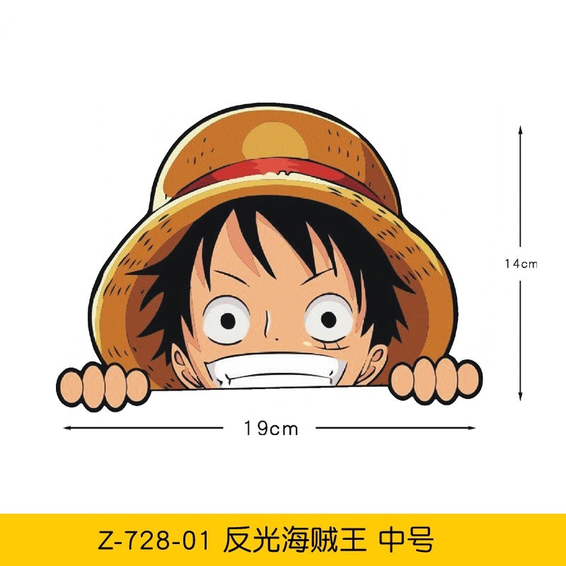 Một Mảnh! ⚡ Đề Can Phản Quang Chống Thấm Nước Hình Luffy Chopper Trang Trí Xe Hơi Xe Máy