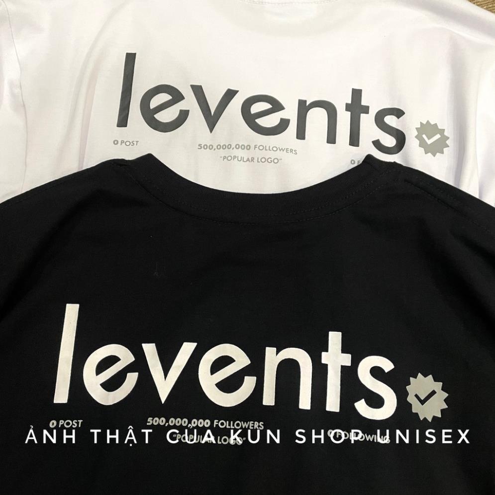 Áo thun unisex Levents Popular Logo Nam nữ màu trắng kem Full tag đồ unisex